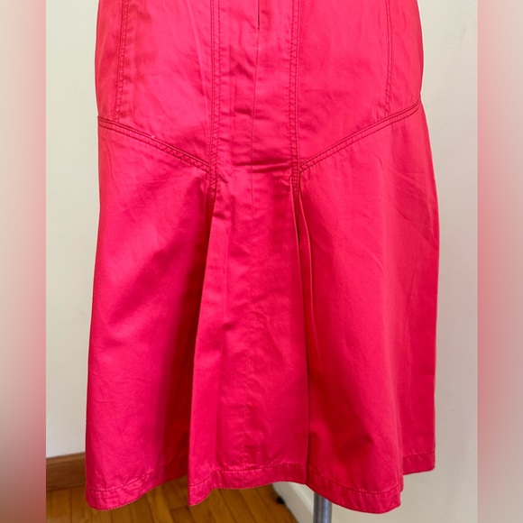 Carolina Herrera Light Red Midi Skirt Zip In Back Bottom Back Pleaded SZ 10 - Picture 5 of 15